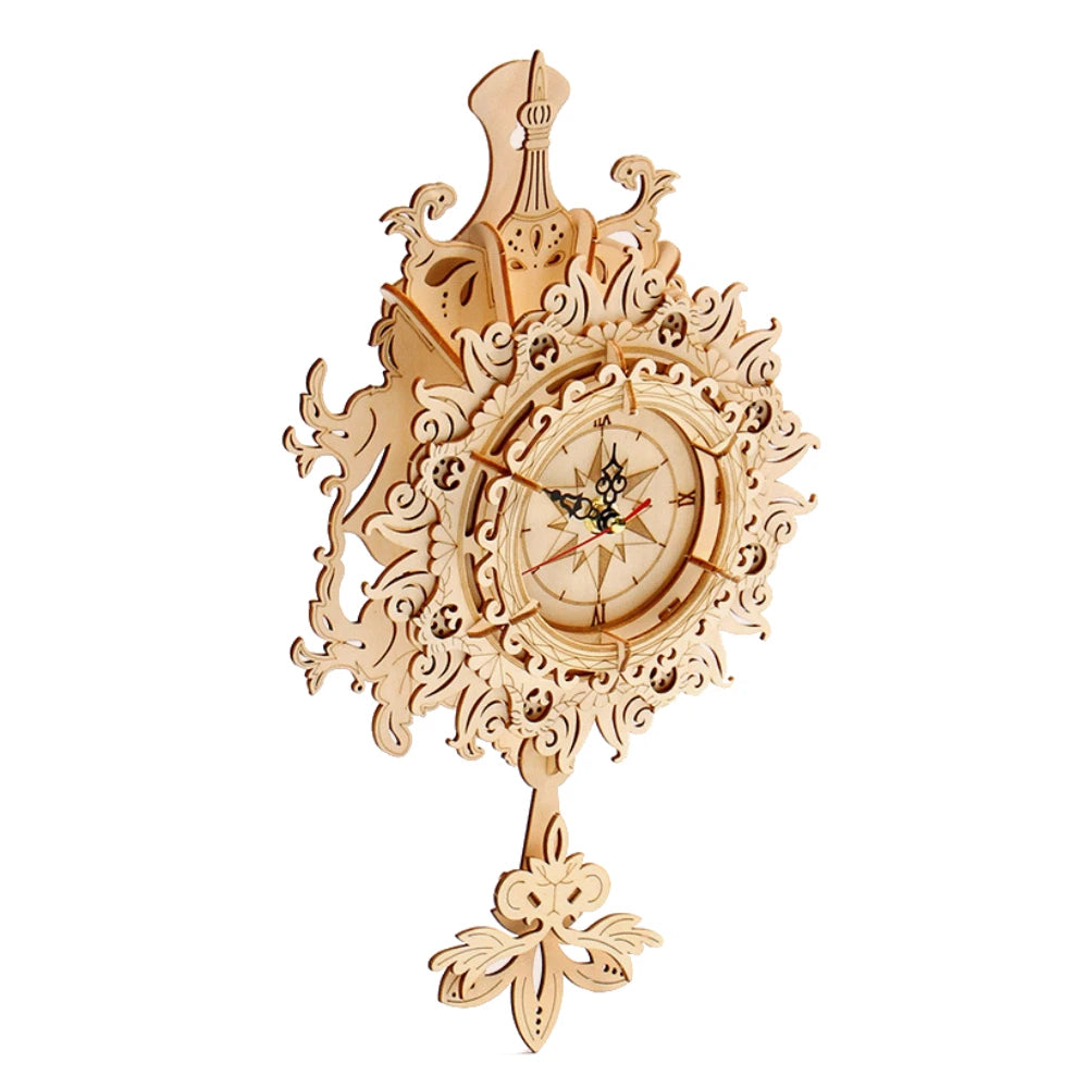 Nyvora Horloge Murale en Bois 3D – Kit de Construction DIY | Puzzle Rétro Mécanique pour Adolescents & Adultes