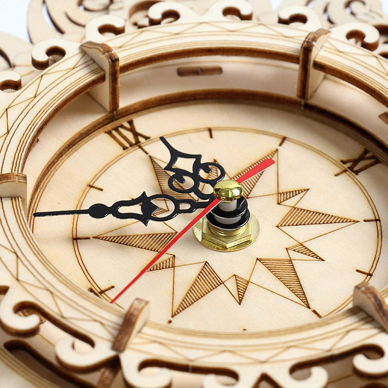 Nyvora Horloge Murale en Bois 3D – Kit de Construction DIY | Puzzle Rétro Mécanique pour Adolescents & Adultes